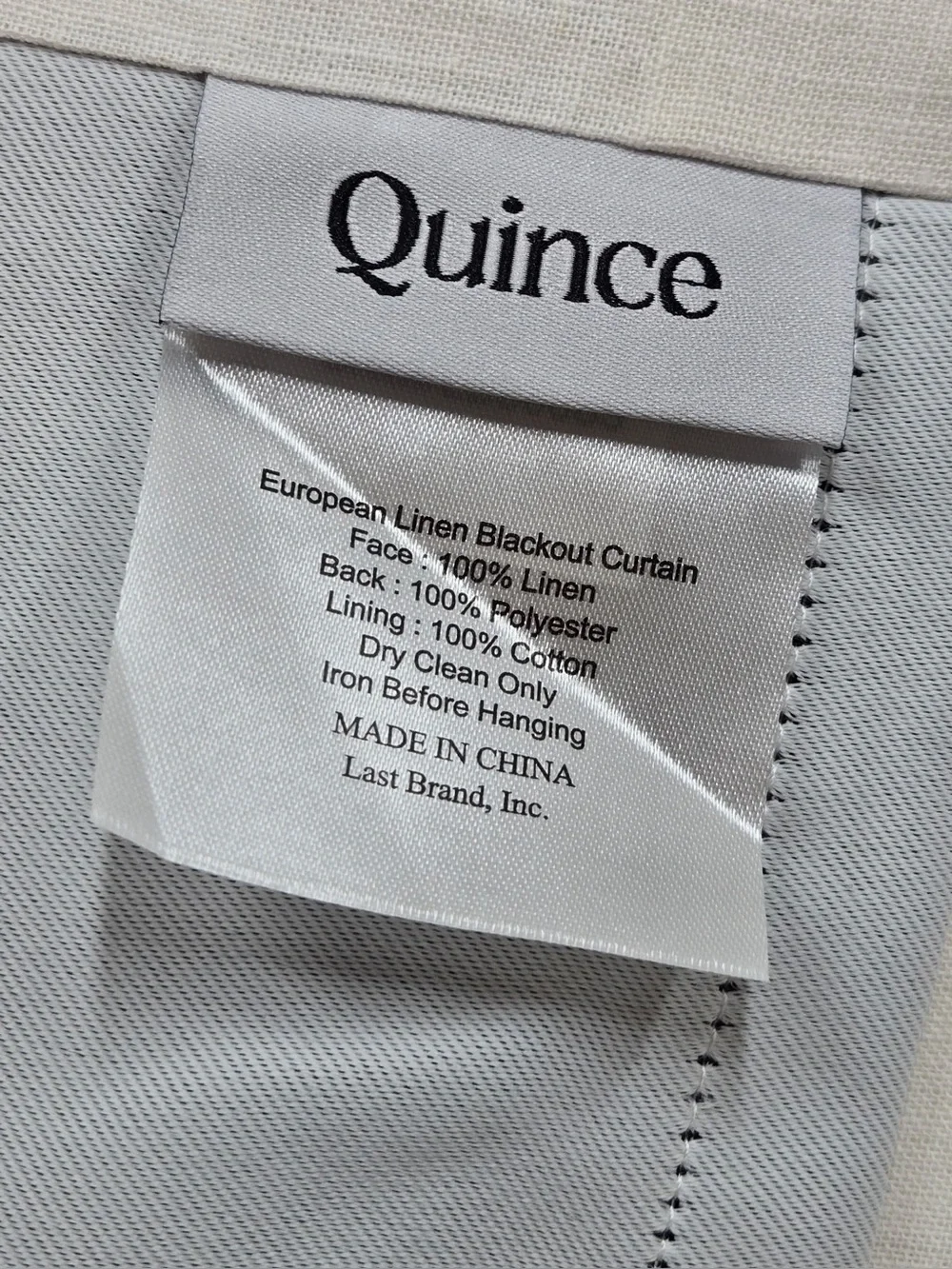 NWT QUINCE Set Of 2 48x84 European Linen True Blackout Curtains Cream 0619